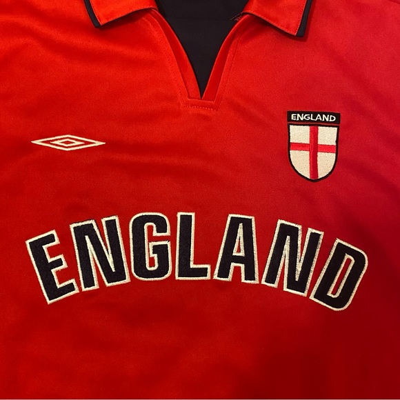 UMBRO - Retro England Soccer Jersey Polo Top - Size L - Picture 2 of 10